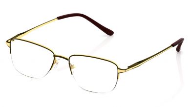 Copper Rectangle Semi-Rimmed Eyeglasses (T2325B1A1|50)