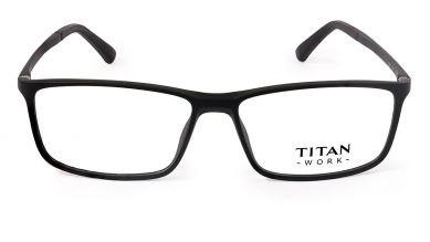 Black Rectangle Rimmed Eyeglasses (T2424A1A1|54)