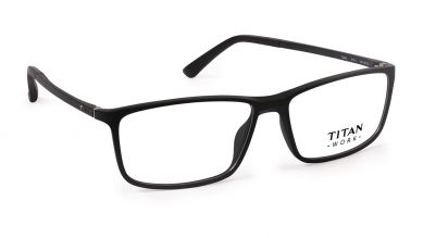 Black Rectangle Rimmed Eyeglasses (T2424A1A1|54)