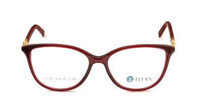 Red Cateye Rimmed Eyeglasses  (TC1043WFP3MRDV|51)