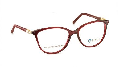 Red Cateye Rimmed Eyeglasses  (TC1043WFP3MRDV|51)