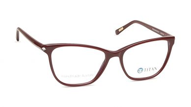 Burgundy Cateye Rimmed Eyeglasses  (TC1044WFP2LRDV|53)