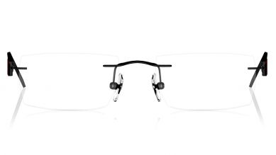 Black Rectangle Rimless Eyeglasses  (TR1190A1A1|52)