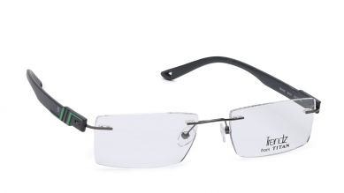 Black Rectangle Rimless Eyeglasses (TR1190B1A1|52)