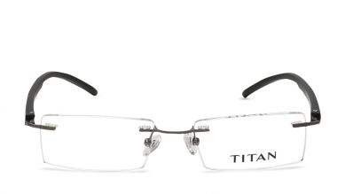 Silver Rectangle Rimless Eyeglasses (TR1240MRM2|51)