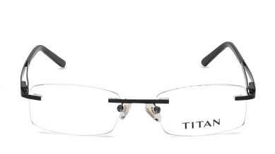Black Rectangle Rimless Eyeglasses (TR1242MRM1|51)