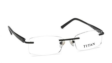 Black Rectangle Rimless Eyeglasses (TR1242MRM1|51)