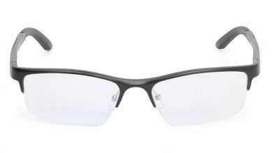 Black Rectangle Semi-Rimmed Eyeglasses (TS1006MHM2|57)