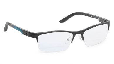 Black Rectangle Semi-Rimmed Eyeglasses (TS1006MHM2|57)