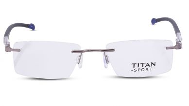 Silver Rectangle Rimless Eyeglasses (TS1009MRP1|52)
