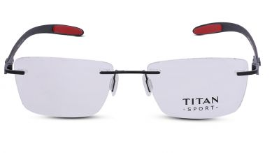 Black Rectangle Rimless Eyeglasses (TS1020MRM1|53)