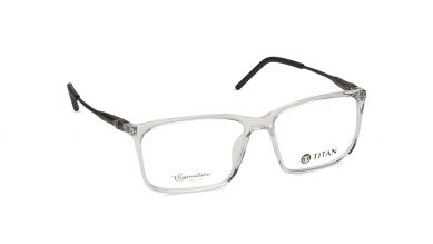 Transparent Rectangle Rimmed Eyeglasses (TS1026MFC3|54)