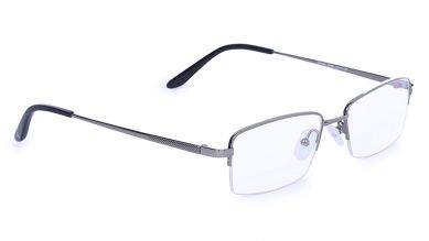 Silver Rectangle Semi-Rimmed Eyeglasses (TW1031MHM1|52)