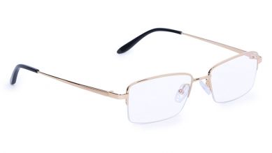 Gold Rectangle Semi-Rimmed Eyeglasses (TW1031MHM2|52)