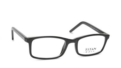 Black Rectangle Rimmed Eyeglasses (TW1050MFP2|50)