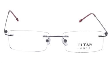 Purple Rectangle Rimless Eyeglasses (TW1085WRM2|51)