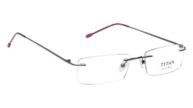 Purple Rectangle Rimless Eyeglasses (TW1085WRM2|51)