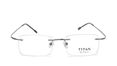 Silver Rectangle Rimless Eyeglasses (TW1086MRM1|52)