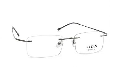 Silver Rectangle Rimless Eyeglasses (TW1086MRM1|52)