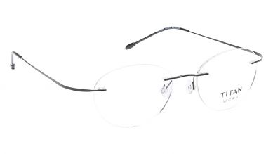 Black Round Rimless Eyeglasses (TW1087MRM2|51)