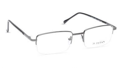 Silver Rectangle Semi-Rimmed Eyeglasses (TW1088MHM1|52)