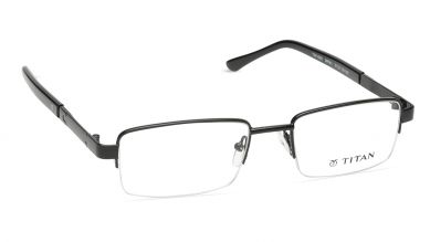 Black Rectangle Semi-Rimmed Eyeglasses (TW1090MFM1|51)