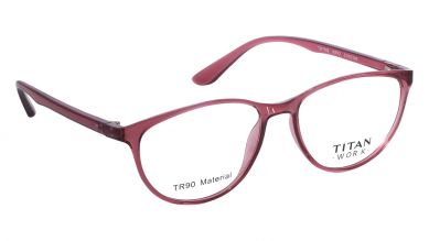 Maroon CatEye Rimmed Eyeglasses from Titan