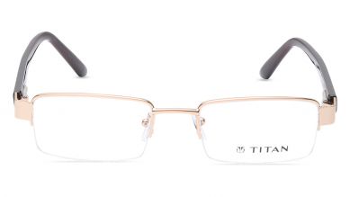 Gold Rectangle Semi-Rimmed Eyeglasses (TW1122WHM1|49)
