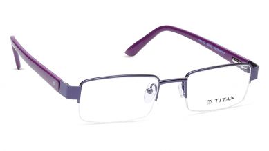 Purple Rectangle Semi-Rimmed Eyeglasses (TW1122WHM2|49)