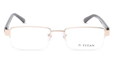 Gold Rectangle Semi-Rimmed Eyeglasses (TW1123MHM1|53)