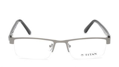 Silver Rectangle Semi-Rimmed Eyeglasses (TW1126MHM1|53)