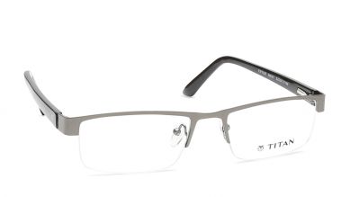 Silver Rectangle Semi-Rimmed Eyeglasses (TW1126MHM1|53)