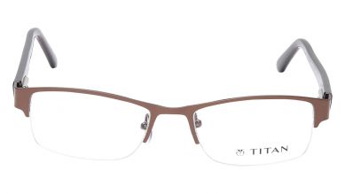 Brown Rectangle Semi-Rimmed Eyeglasses (TW1127WHM1|50)