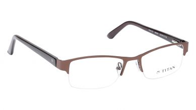 Brown Rectangle Semi-Rimmed Eyeglasses (TW1127WHM1|50)