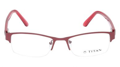 Maroon Rectangle Semi-Rimmed Eyeglasses (TW1127WHM2|50)