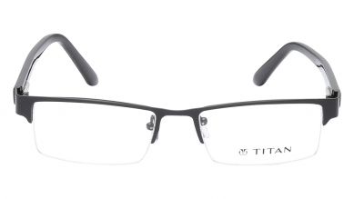 Black Rectangle Semi-Rimmed Eyeglasses (TW1130MHM1|51)