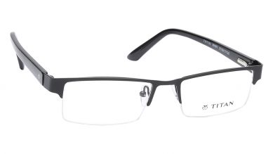 Black Rectangle Semi-Rimmed Eyeglasses (TW1130MHM1|51)