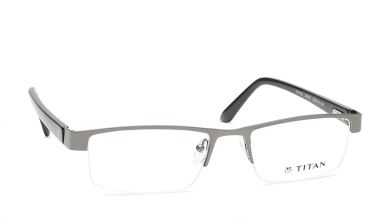 Silver Rectangle Semi-Rimmed Eyeglasses (TW1131MHM2|53)