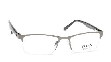 Silver Rectangle Semi-Rimmed Eyeglasses (TW1132MHM1|52)